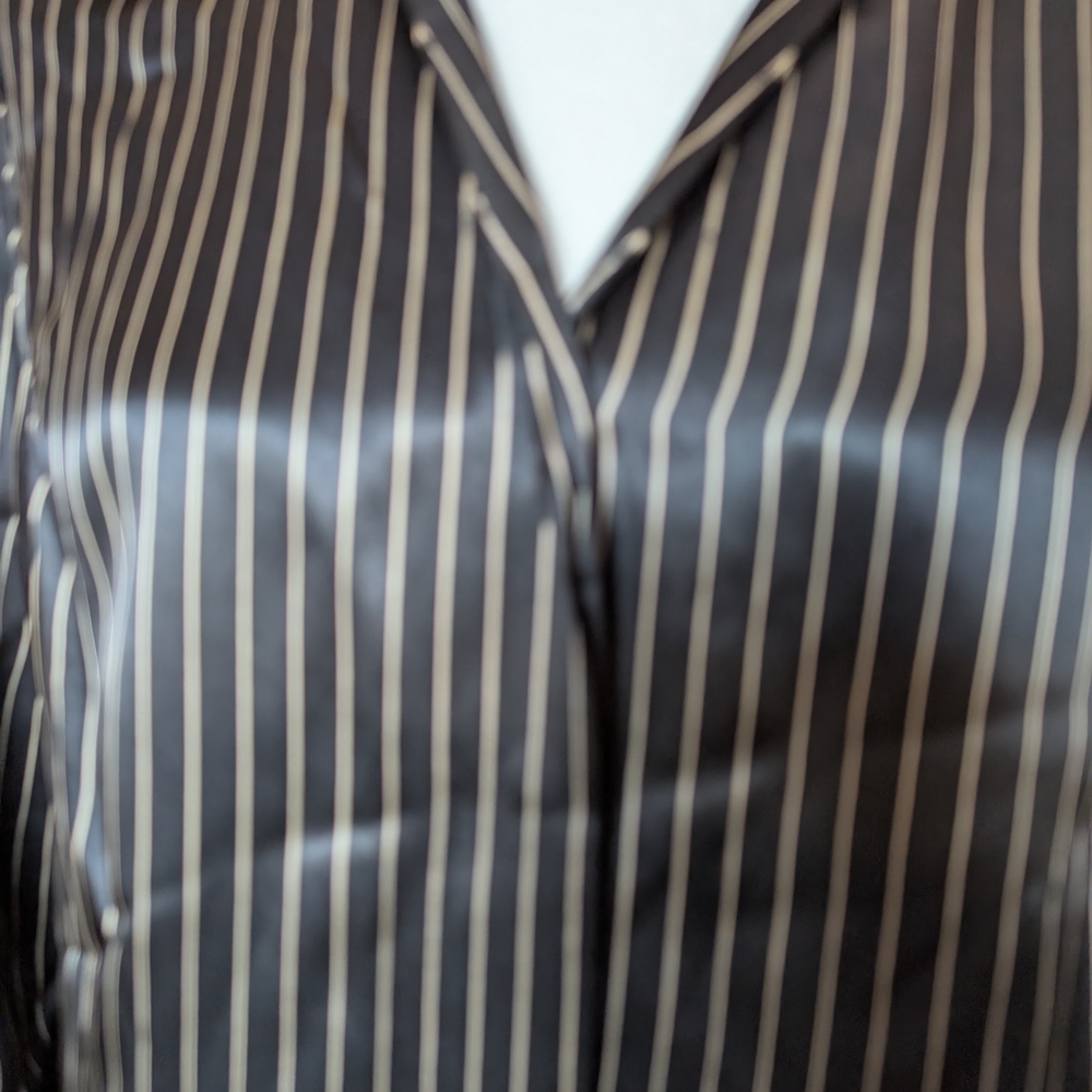 Kate Hill Black and White Striped Dress Shirt - Picture 10 of 10